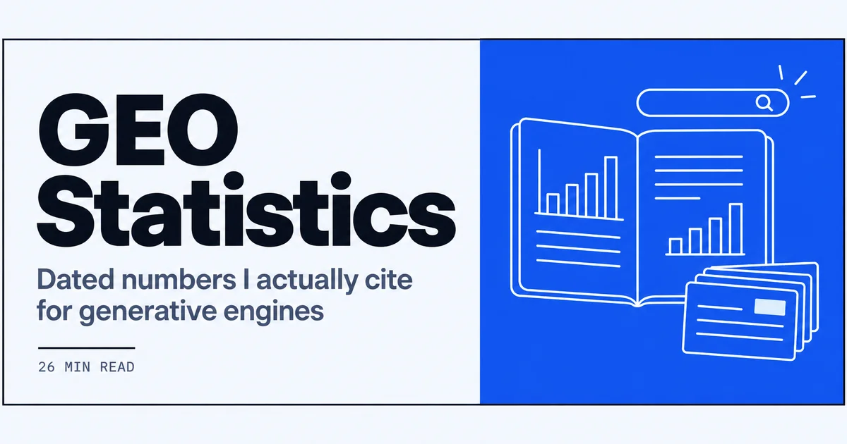 Line drawing of a notebook of GEO statistics with dated cards and small bar charts